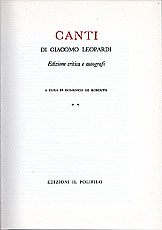 Frontespizio Canti, ed. De Robertis 1984